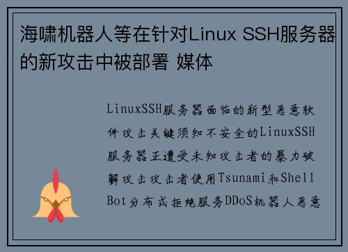 海啸机器人等在针对Linux SSH服务器的新攻击中被部署 媒体